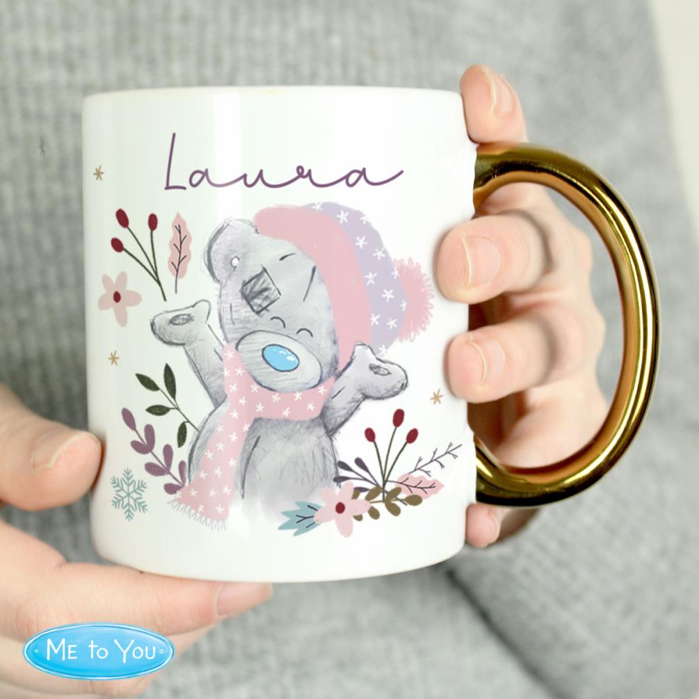 Personalised Me to You Cosy Winter Gold Handled Mug Extra Image 3